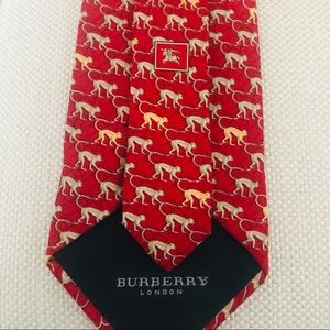Burberry Silk Tie: Walking Chimpanzees Print